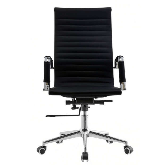 SMTE Office Chairs -PU Leather High Back Executive - Black with keychain