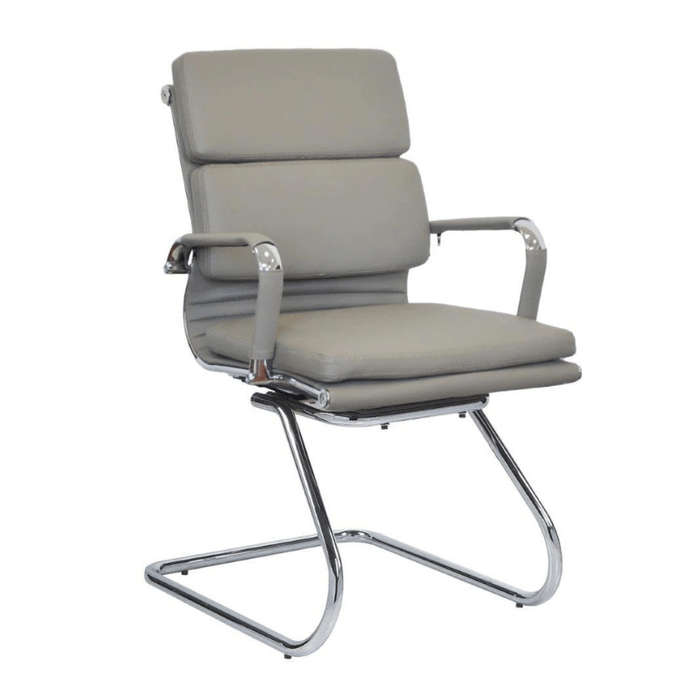 SMTE Office Chairs - Visitor PU Leather Finish - Grey with keychain