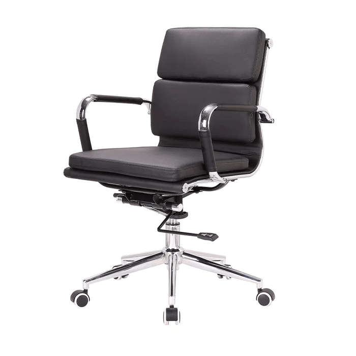 SMTE Office Chair - Swivel PU Leather - Black with keychain