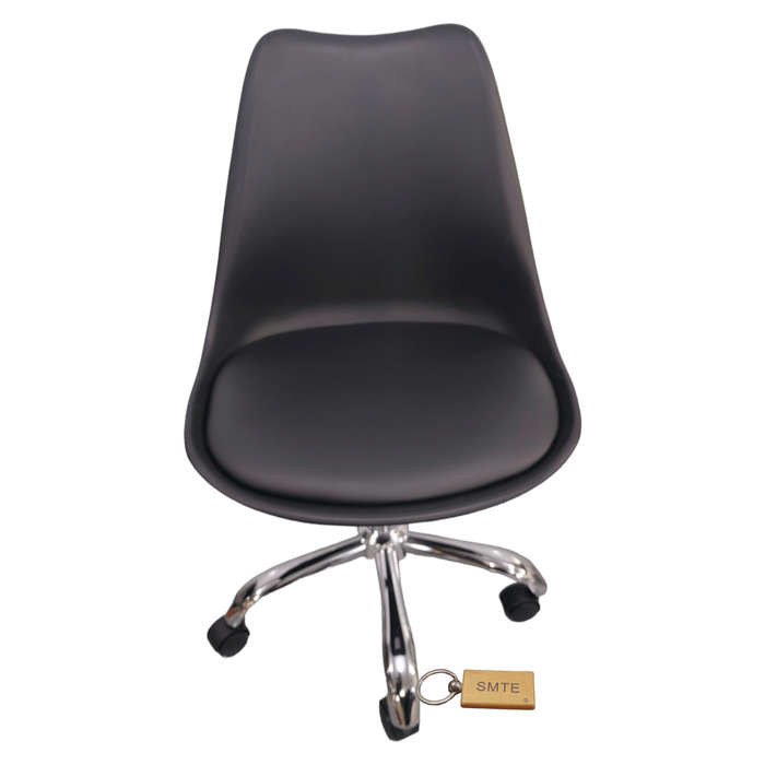 SMTE Modern Plastic Dining Chair C7-Dc-2032-48 - Black & Keyring - 2 Pack with keychain
