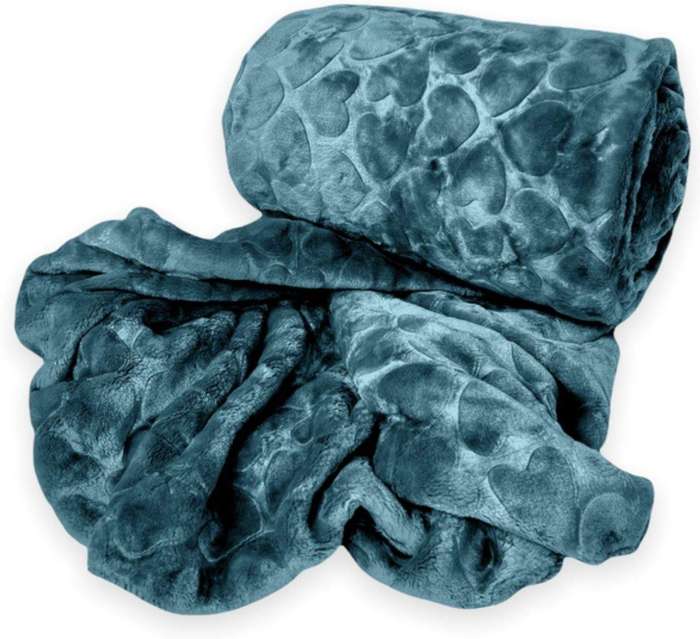 SMTE Acesa Premium Quality Fleece Blanket For Winter - Dark Green with keychain