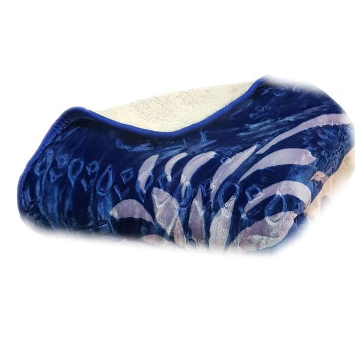 SMTE Warm Exclusive 2 in 1 Luxury Fleece Blanket For Winter - Navy Blue with keychain