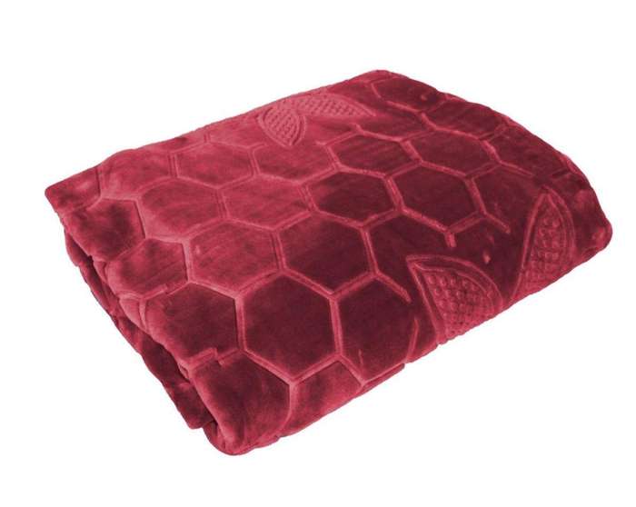 SMTE Premium Quality Super Soft Mink Blanket - Turkey Red with keychain