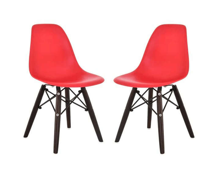 SMTE 2 x Stylish Black Wooden Leg Adult Chairs with keychain