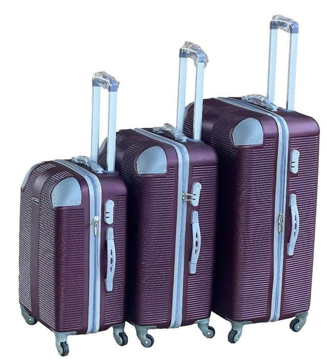 SMTE Le Emporer - 3 Piece Luggage Set-Light Weight Suitcase - Maroon with keychain