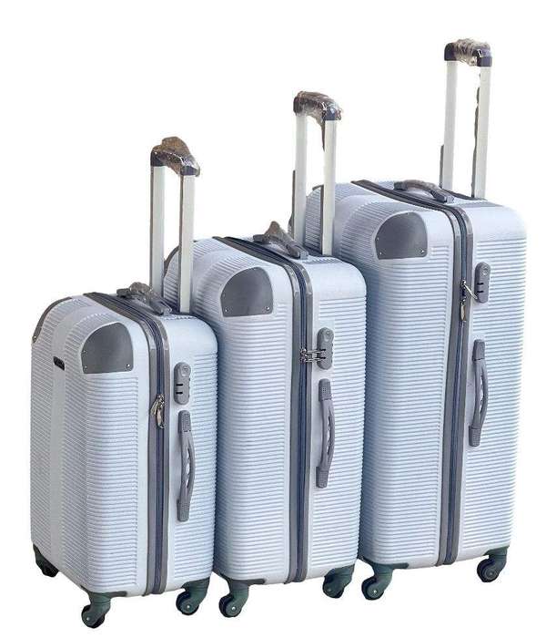 SMTE Le Emporer - 3 Piece Luggage Set-Light Weight Suitcase - Snow White with keychain
