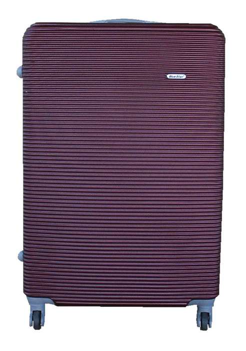 SMTE- Quality 1 Piece Hard Outer Shell Luggage Quad Wheel 73 cm - A-1 - Dark Red with keychain