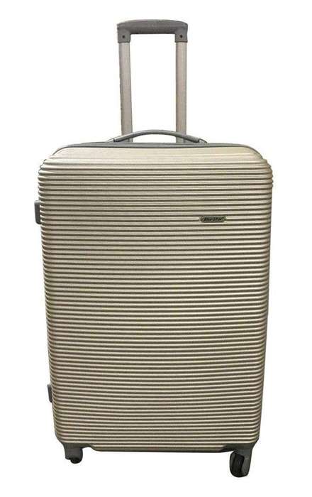 SMTE- Quality 1 Piece Hard Outer Shell Luggage Quad Wheel 73 cm - A-1 - Gold with keychain