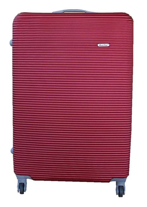 SMTE- Quality 1 Piece Hard Outer Shell Luggage Quad Wheel 73 cm - A-1 - Red with keychain