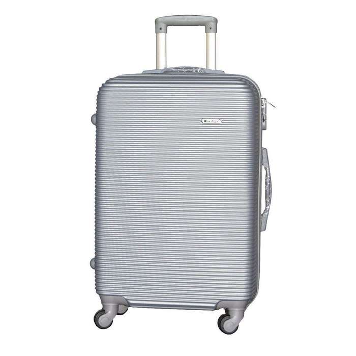SMTE 1 Piece Hard Outer Shell Luggage 23" - Silver with keychain