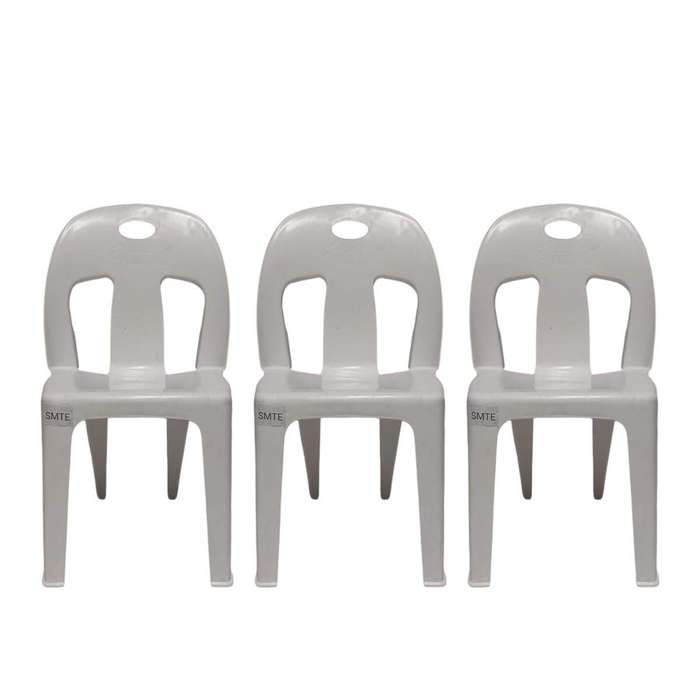 SMTE-Party Plastic Chair Set set of 3 - White with keychain