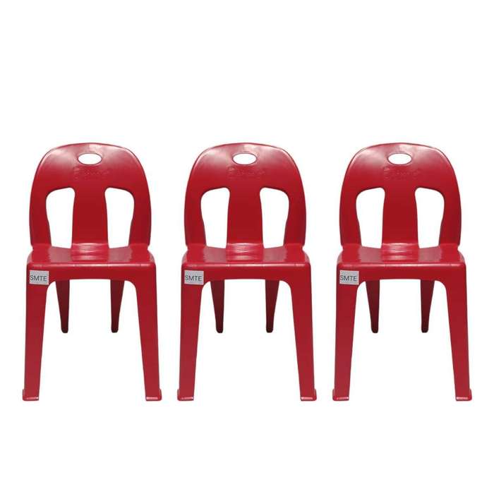 SMTE-Party Plastic Chair Set set of 3 - Red with keychain