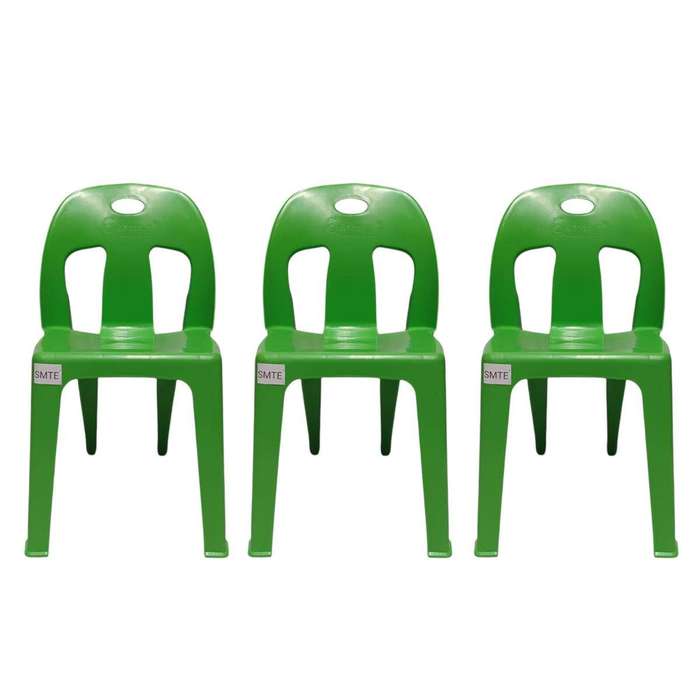 SMTE-Party Plastic Chair Set set of 3 - Green with keychain