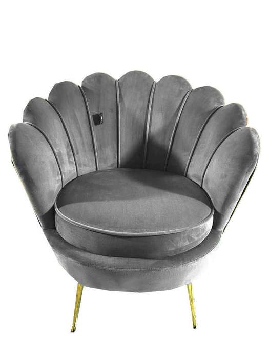 SMTE Tulip Sofa Chair Gold Legs - Grey with keychain
