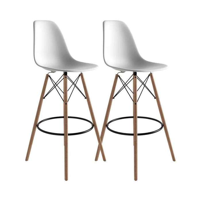 SMTE Set of 2 Kitchen Bar Chairs - Grey with keychain