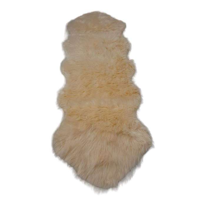 SMTE Runner Soft Faux Sheepskin Fur Chair Couch Cover Rug for Bedroom Floor - Silver with keychain