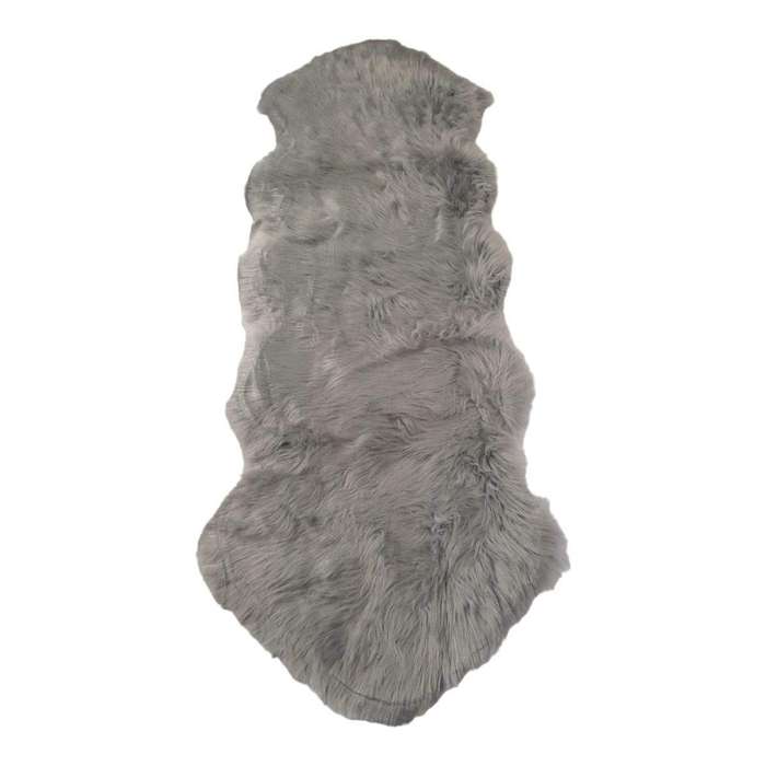 SMTE Runner Soft Faux Sheepskin Fur Chair Couch Cover Rug for Bedroom Floor - Red with keychain
