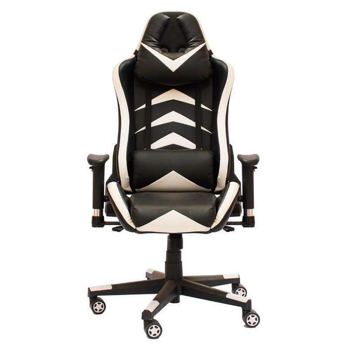 SMTE PowerContour Gaming Chair - Black/White with keychain