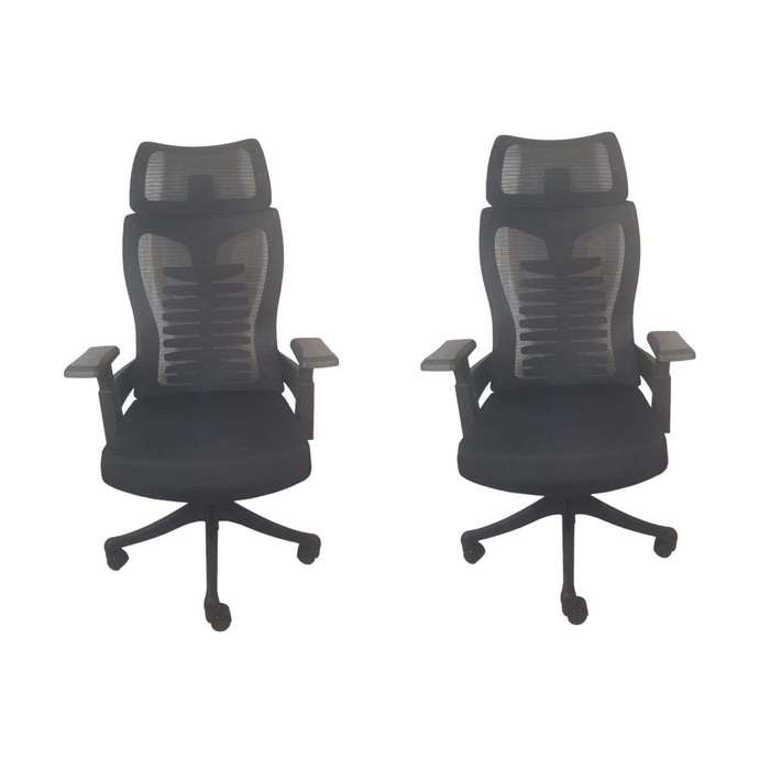SMTE- Padded Office Chair Set of 2-Black with keychain