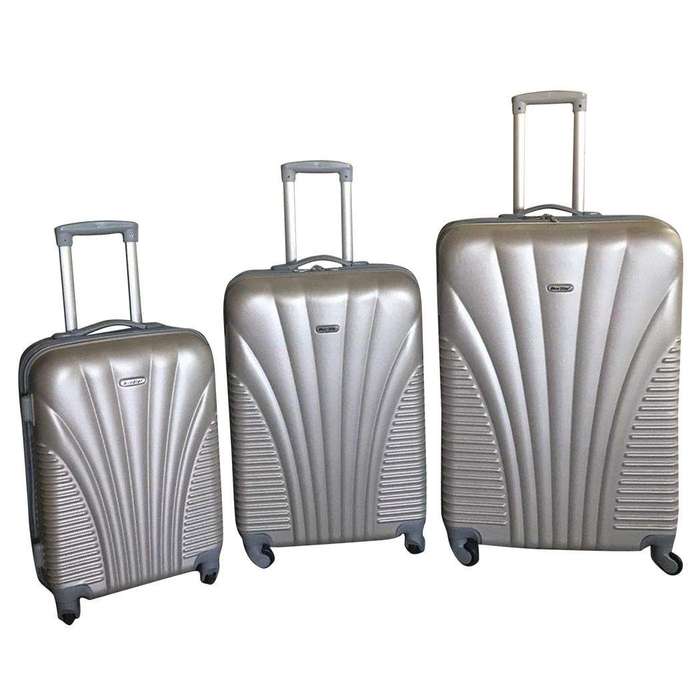 SMTE 3 Piece Blue Star Luggage Set - Gold with keychain