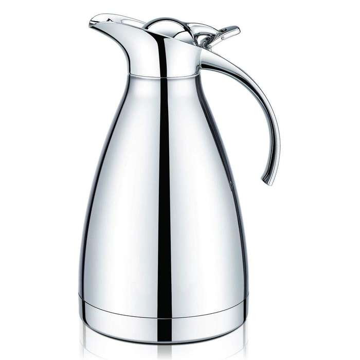 SMTE Stainless steel mirror finish vacuum jug with metal lid (1.4L) with keychain
