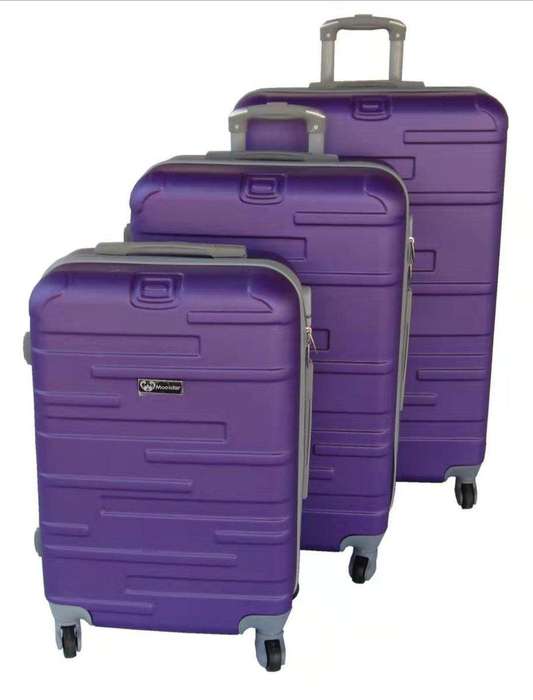 SMTE 3 Piece Holiday Travel Luggage Bag Set - Purple with keychain