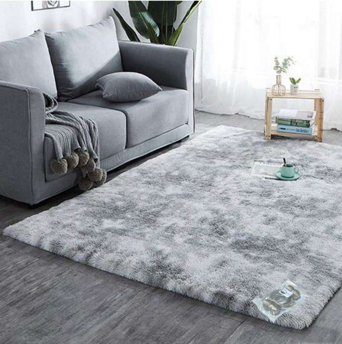 SMTE New Large Premium Heavy Duty Fluffy Carpet/Rug & Complementary SMTE Tieback - Silver Mix wit...