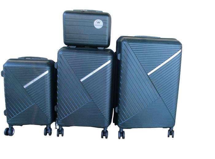 SMTE Unbreakable Travel Luggage 4 Piece Suitcases Spinner - Blackish Green with keychain