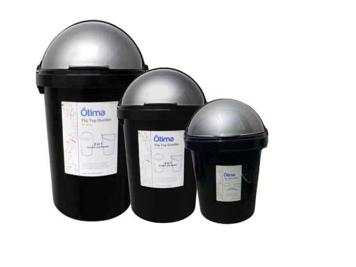 SMTE Flip-Top Dustbin -Set of 3 with keychain