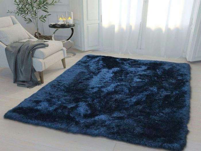 SMTE Blue Fluffy Shaggy Rug(200x150) with keychain