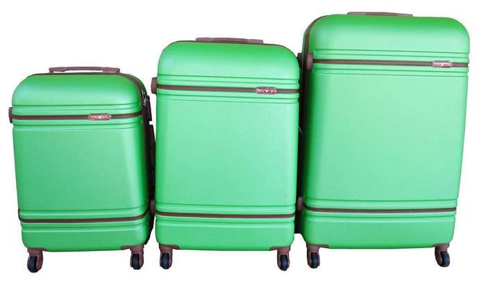 SMTE 3 Piece Travel Luggage Bag Set - Light Green with keychain