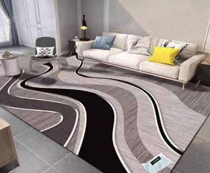 SMTE Modern 3D Geometric Design Area 4 Rug & Complementary IH Tieback with keychain