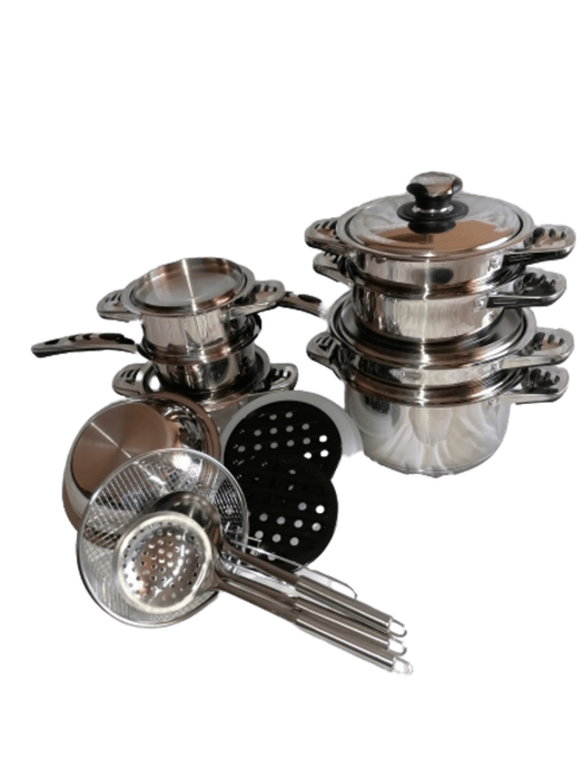 SMTE 21 Piece High-Quality Dolphin Stainless Steel Cookware Set with keychain