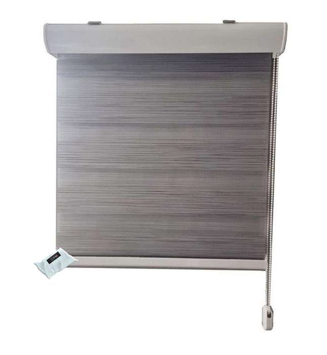 SMTE Mordern Readymade Quality Roller Blind ? Textured Silver & IYWA Tieback - 100 L x 120 W cm w...