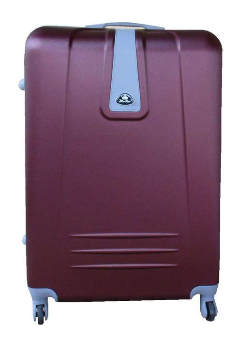SMTE Blue Star 1 Piece Sleek Luggage 24" - Dark Red with keychain