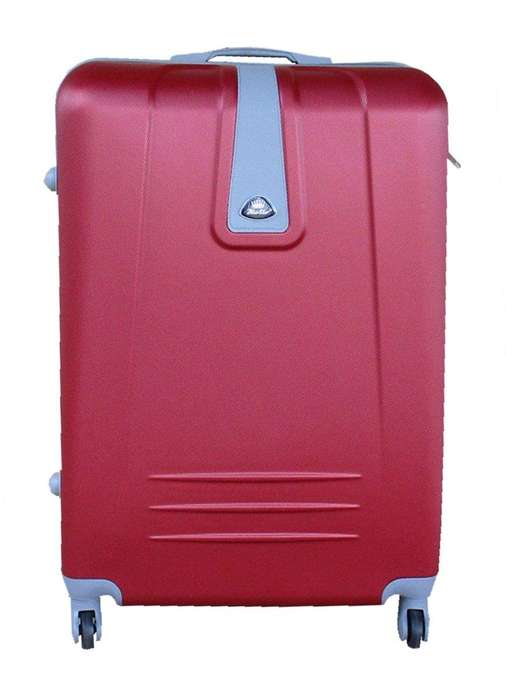 SMTE Blue Star 1 Piece Sleek Luggage 24" - Red with keychain