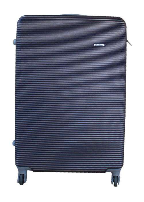 SMTE Blue Star 1 Piece Hard Outer Shell Luggage 24" - Dark Blue with keychain
