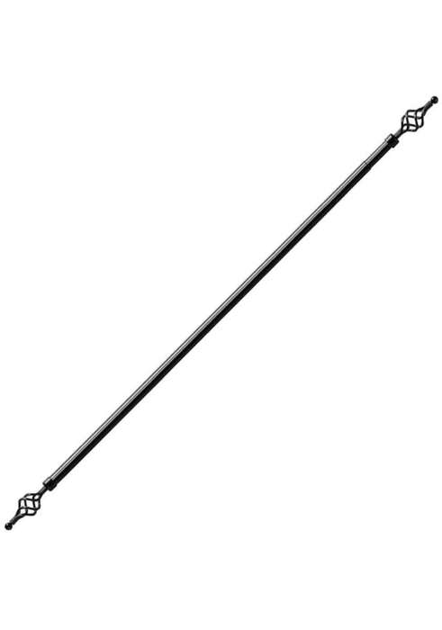 SMTE Dream World Expandable Curtain Rod With Twisted Cage Finial - 2m - Black with keychain