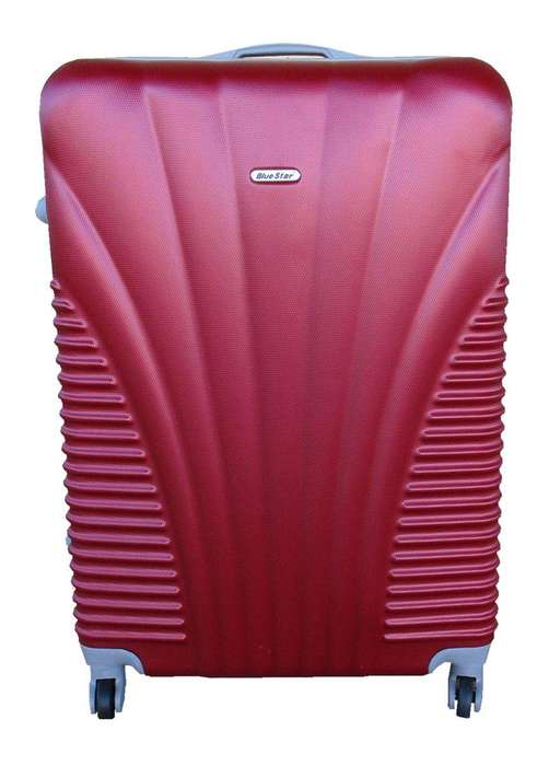 SMTE Blue Star 1 Piece Hard Outer Shell Luggage 24" - Red with keychain