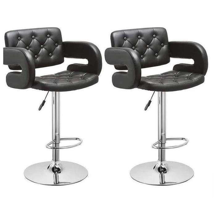 SMTE Adjustable Leather Bar Stool - Set of 2 with keychain