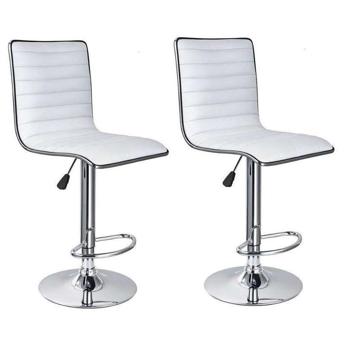 SMTE Diamond Padded Stylish and Modern Bar Stool - Set of 2 with keychain