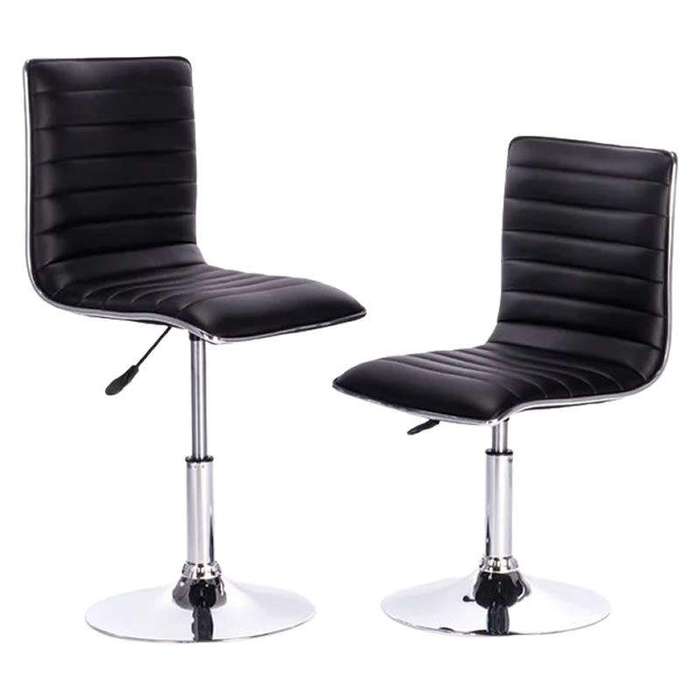 SMTE Design Guild Stools 2 Piece Set Armless Bar Stools - Black with keychain