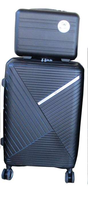 SMTE Unbreakable Travel Luggage 2 Piece Suitcases Spinner - 28" - Black with keychain