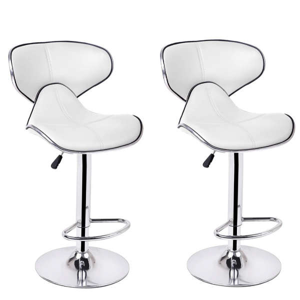 SMTE Butterfly Bar / Kitchen Counter Stools - Set of 2 - White Colour with keychain