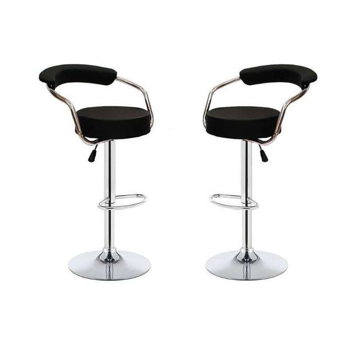 SMTE Succulent Black Bar Stools - Set Of 2 with keychain