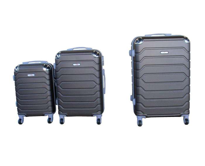 SMTE 3 Piece Luggage Set 26" 22" 18" - Brown with keychain