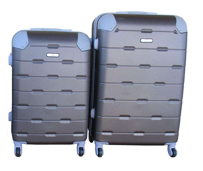 SMTE 2 Piece Luggage Set - Brown with keychain
