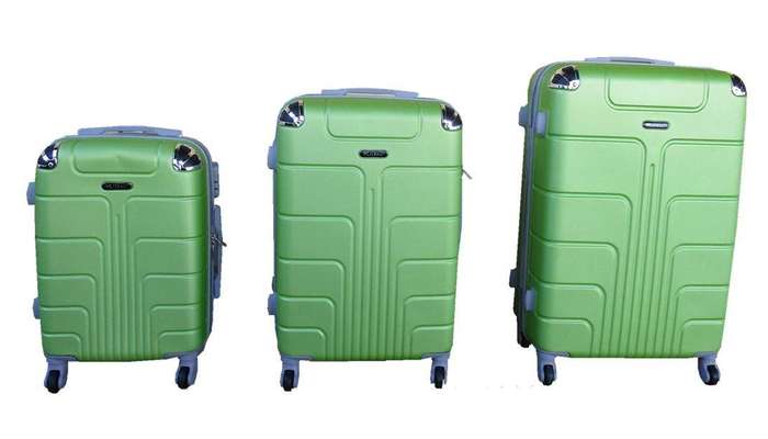 SMTE 3 Piece Luggage Set - Green with keychain