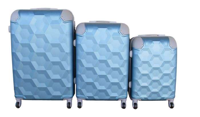 SMTE 3 Piece Luggage Set - Light Blue with keychain