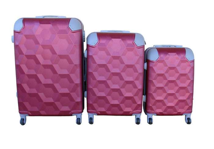 SMTE 3 Piece Luggage Set - Red with keychain